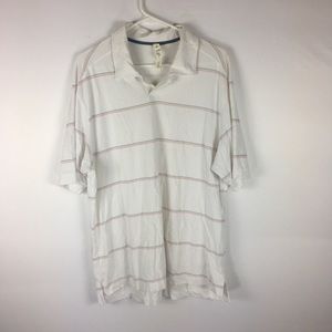 lululemon athletica White Striped Polo Shirt